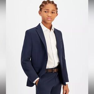 Kenneth Cole Reaction Big Boys Stretch Slim Fit Navy Suit Jacket Size 8R
